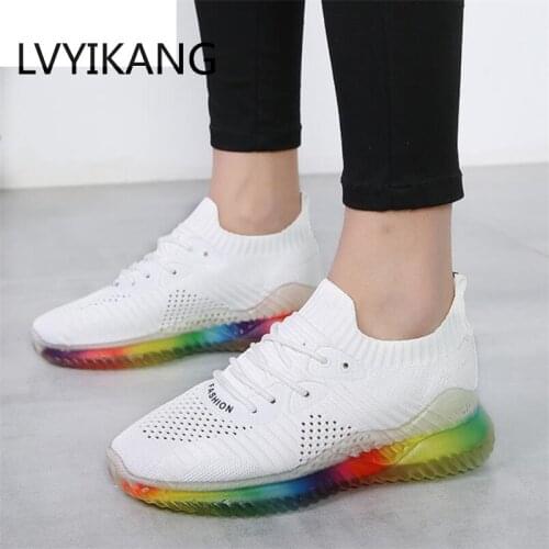 2019 Autumn Fahion Women Sneakers Chunky Jelly Shoes Ladies Platform Lace Up Tennis Trainers Casual Vulcanized Shoes 35-40
