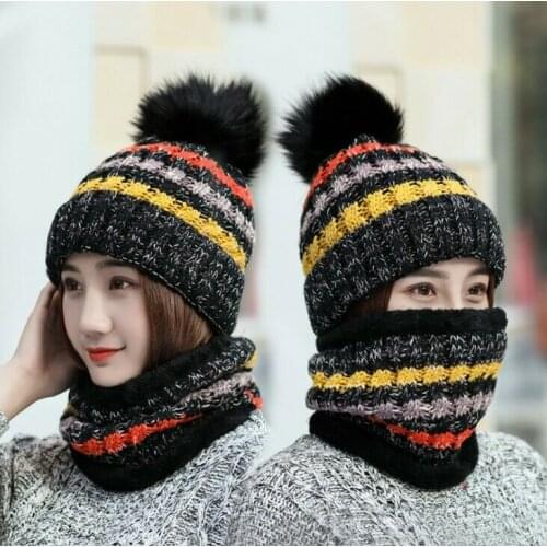 Winter Hats For Ladies Knitted Designs Warm Thick Cotton Cycling Bib Masked