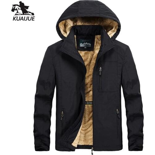 Winter parka men L-5XL 6LXL Jacket Mens Plus velvet Hooded Solid color Windbreaker warm coats mens casual jackets youth coat