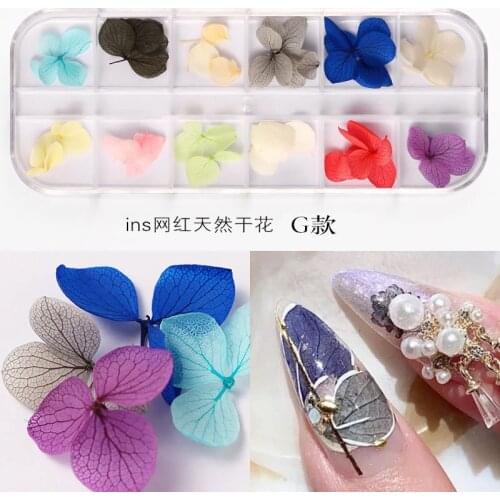12 colors New Dry Dried Flower Nail art Tips Decoration For DIY UV Gel Acrylic Nail Polish