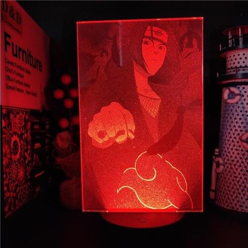 3D Night Light Naruto Uchiha Itachi Anime Figure Shippuden Lampara Led Neon Sunset Manga Lamp Home Decor Lampe Lighting Gifts
