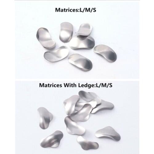500Pis Dental Sectional Contoured Matrices Matrix Bands In Bulk Refill 35um Hard Stainless Steel Large/Medium/Small