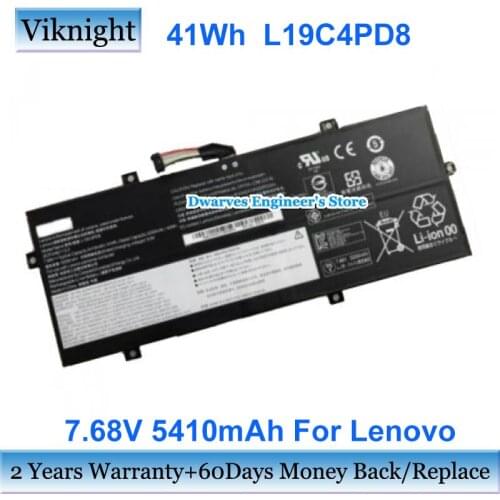 7.68V L19C4PD8 Battery For Lenovo L19M4PD8 SB10X87837 SB10X87838 5B10X87839 Laptop Battery Packs 5410mAh 41Wh 4 Cells