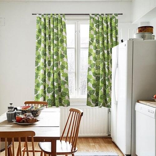 American Country Garden Cotton Linen Pastoral Leaves Window Curtains for Living Room Bedroom Window Blackout Drapes Curtain