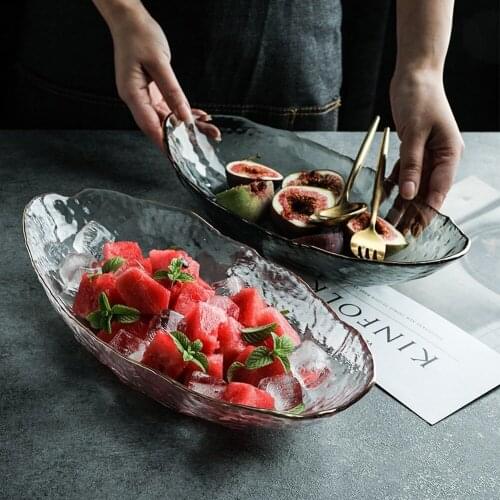 Japanese-style Phnom Penh Irregular Glass Fruit Bowl Home Tableware Salad Plate Fruit Plate