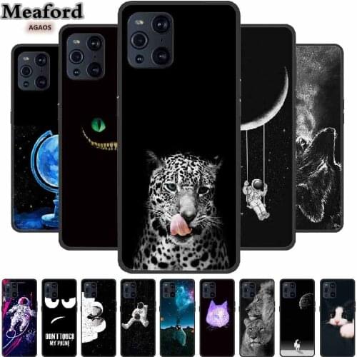 For OPPO Find X3 5G Case Bumper Silicone TPU Soft Phone Case For OPPO Find X3 Neo Lite Pro 5G Cases Find X 3 Cartoon Black Funda