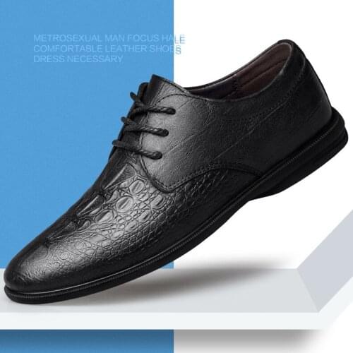 Top Quality Designer Mens Office Shoes Genuine Leather Oxfords Formal Crocodile Pattern Business Dress Shoes Male Handmade Shoe