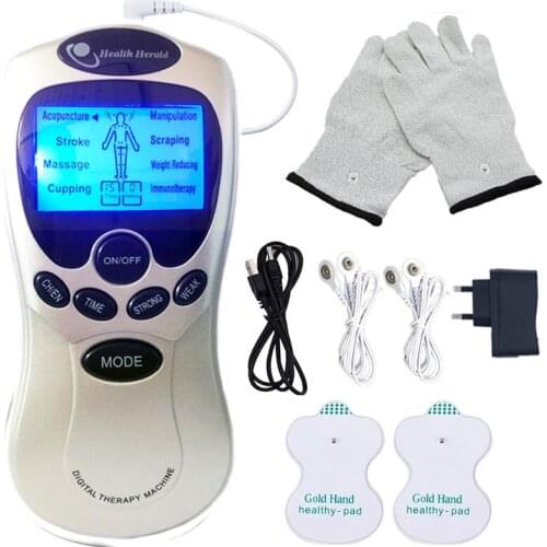 Electric Body Hand Ppulse Massage Glove Massager Tens Acupuncture Therapy Massageador Electronic Massager Fiber Electrode Gloves