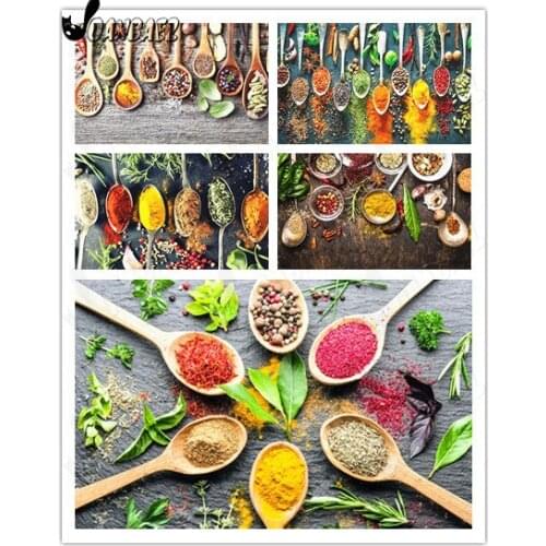 Ingredients Seasoning Diamond Painting 5Ddiy Vegetable Pepper Art Mosaic Diamond Embroidery Room Decoration Gift