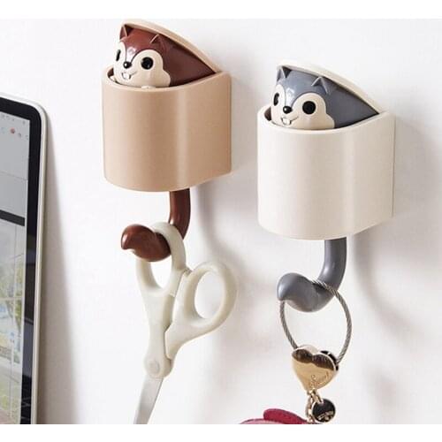 Creative Cartoon Hook Wall-Mounted Punch-Free Paste Kitchen Bathroom Bedroom Multifunctional Organizer Seamless Paste Hook