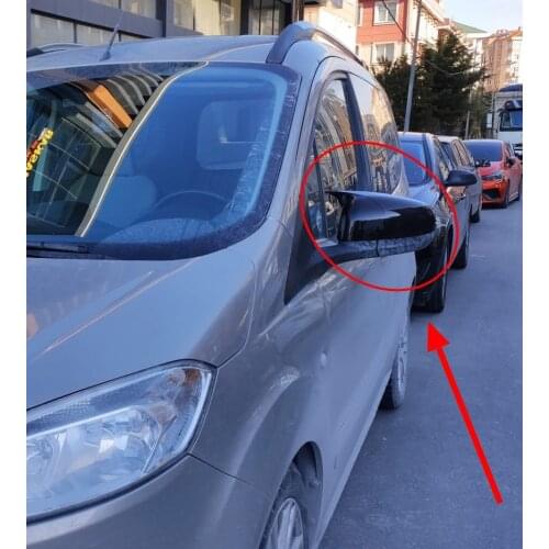 2 Pieces High Quality ABS Plastic Bat Style Mirror Covers Caps RearView Mirror Case Cover Piano Black For Ford Courier 2014-2017