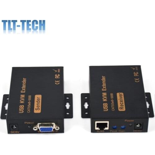 VGA KVM Extender Over Cat6 up to 328ft / 100M VGA Extension Adapter Over RJ45 Ethernet Cable (1 Transmitter + 1 Receiver)