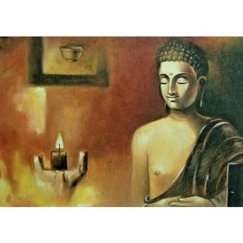 Meditation Buddha Artwork paint wall art Handmade Canvas Oil Painting