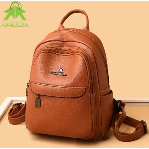 Fashion Womens High Capacity Backpack Designer Pu Leather Shoulder Bags For Women 2021 New High Quality School Bags For Girls