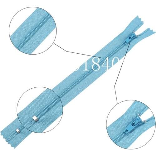 10pcs 3# 7.5cm-70cm Sky Blue Nylon Coil Zippers for Tailor Sewing Crafts Nylon Zippers Bulk Sewing Accessories