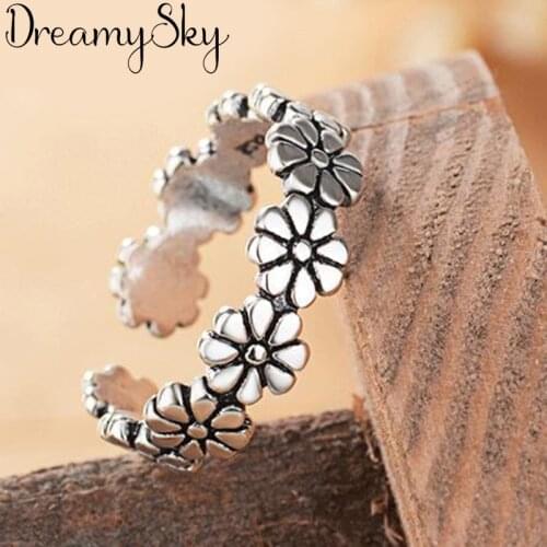 New Charming Flowers Finger Ring for Women Vintage Boho Knuckle Party Rings Gothic Punk Jewelry Gifts for Girls 2020