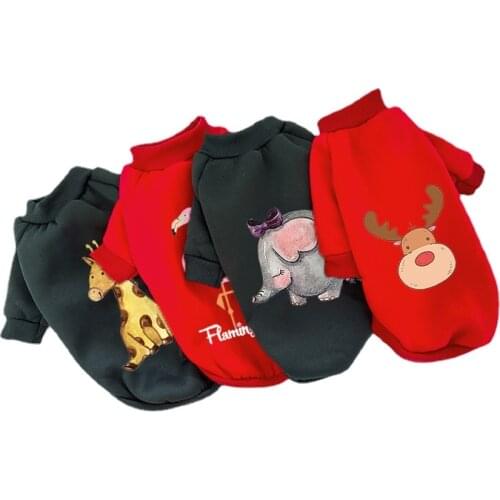 Pet Dog Clothes, Cat Clothes, Warm Dog Clothes for Medium Small Dogs ,Autumn and Winter Two-Legged Fleece Sweater Pet Jacket