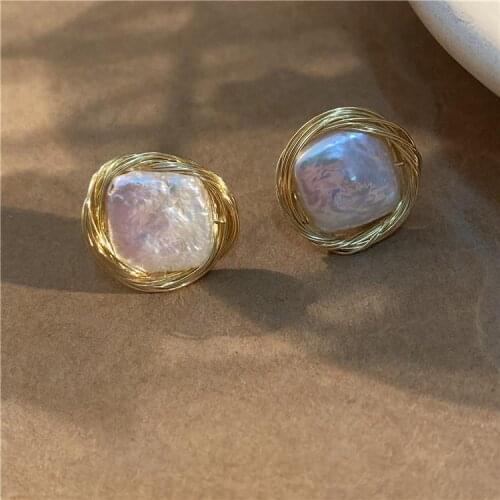 French designer style jewelry 2021 women natura pearl with silver aretes lovers gift pendant accessories stud earrings hot sale