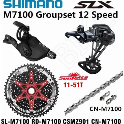 SHIMANO DEORE SLX M7100 Groupset MTB Mountain Bike 1x12-Speed 51T SL+RD+CSMZ90+X12 M7100 shifter Rear Derailleur