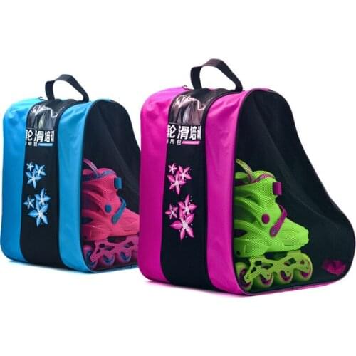 Durable Roller skating training three-tier package Childrens roller skating backpack Childrens skate double mesh backpack