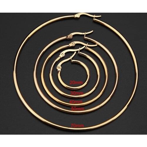 40pcs/lot Stainless Steel Earrings Gold Tone Hoops For Women Girls Sensitive Earring Gift Accessories Jewelry
