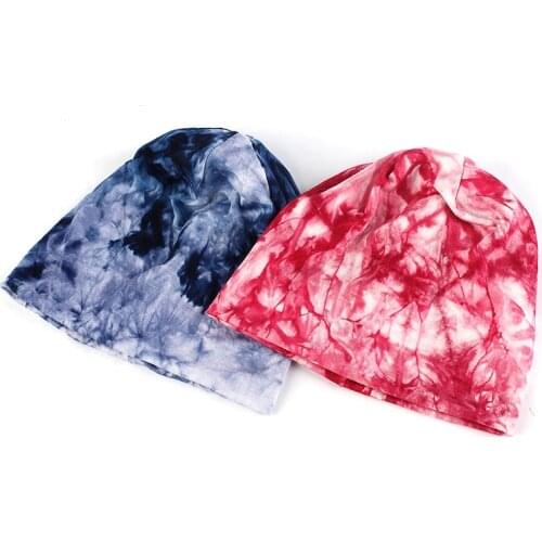 Children Fashion Tie Dye Hats Knitted Colorful Caps For Kid Winter Baby Hat Boys And Girls Cotton Beanies Autumn Winter Warm Hat