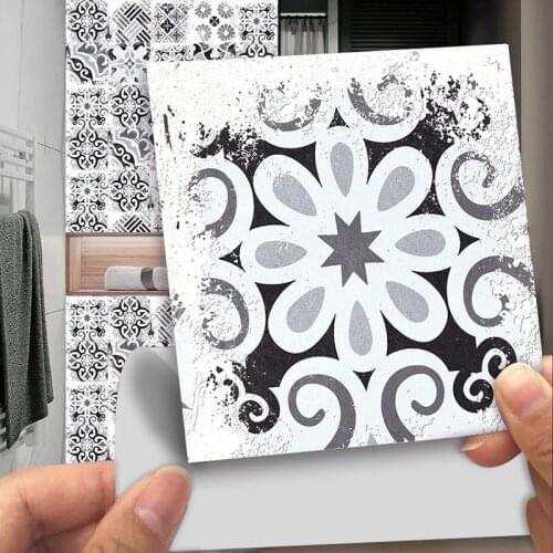 Nordic Modern Style Simulation Tile Stickers Home Kitchen Bathroom Waist Line Decoration Self-adhesive Waterproof Wall Stickers