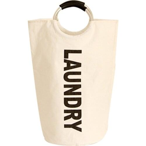Collapsible Laundry Basket Bag With Alloy Handle Hamper Toy Cloth Organizer Large Capacity Laundry Bag