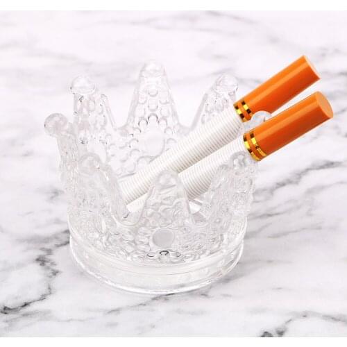 NICEYARD Crown Glass Ashtray Home Decoration Cigarette Tray Multifunction Crystal Ashtray Candle Holder Smoking Accessories