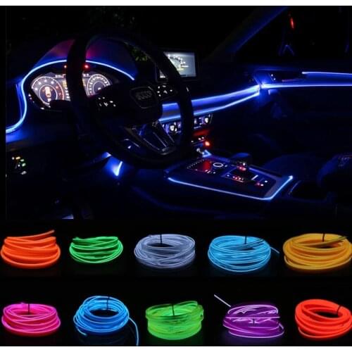 5M Car Interior Atmosphere Lights Styling For Audi A3 Q5 EL Wire Led Decor Car Lights Rope Tube LED Strip Auto Accessories