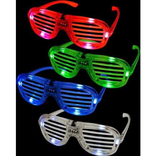 Shutters Shape LED Flashing Glasses Fashion Light Up Kids Toys Christmas Party Supplies Decoration Glowing Glasses Random Color