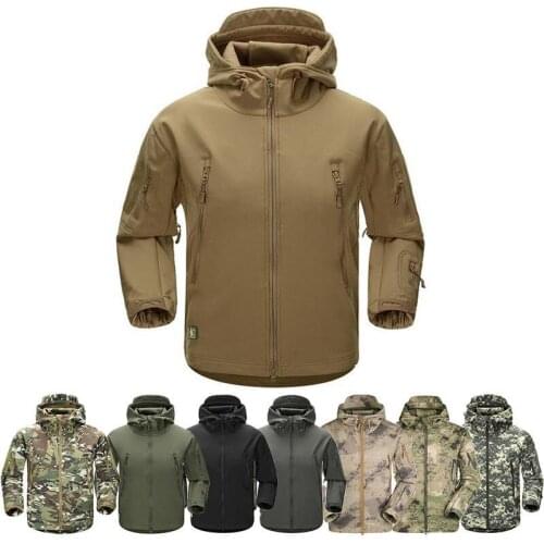 Tactical Military Shark Skin Soft Shell Coat Men Sport Waterproof Combat Hiking Climbing Keep Warm Army Jacket