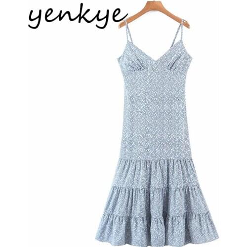 Синие летние платья Yenkye China At AliExpress