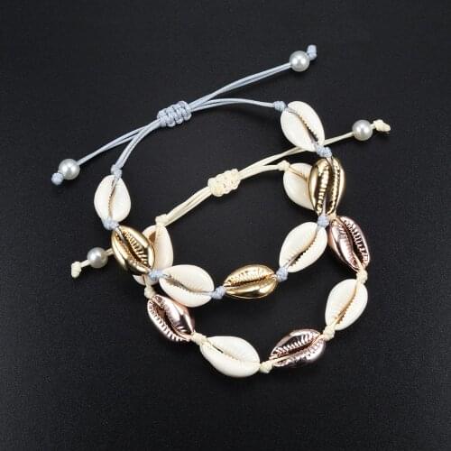 Bohemian Women Shell Bracelets Ankle Chain Natural Shells Bead Handmade Bracelet Leg Bangles Charm Jewelry Girl Best Friend Gift