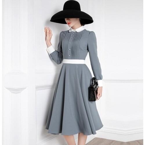 Temperament Dress High End Celebrity Dress Early Autumn 2021 New Baby Collar And Slim Skirt