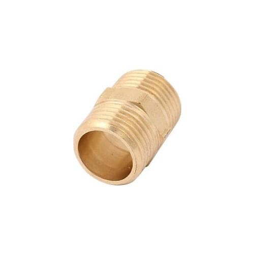 1/2BSP to 1/2BSP Male Thread Brass Pipe Hex Nipple Fitting Quick Adapter 2pcs