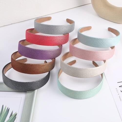 10PCS 3.0cm Glitter Fabric Covered Plastic Headbands Bling Bling Girls hairbands Hair Hoops for DIY Girl hair jewelry