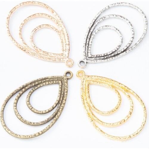10Pcs 35*21mm Dropwater Charms Metal Alloy Four Colors Drop Waters Connector For Jewelry Making Findings DIY Handmade Craft