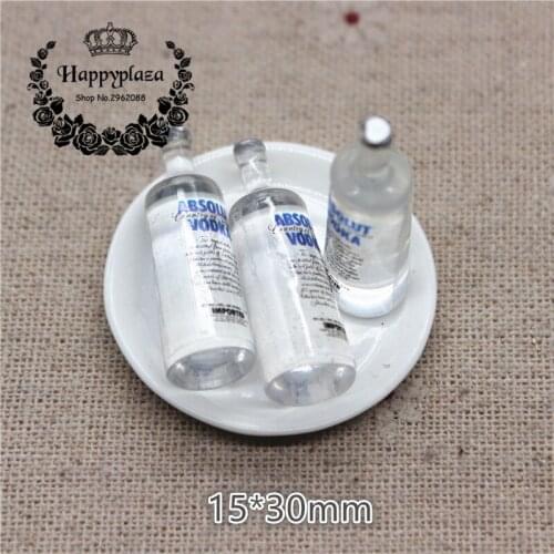 10pcs Kawaii Resin Simulation 3D Wine Bottle Miniature Art Flatback Cabochon DIY Craft Decoration,15*30mm