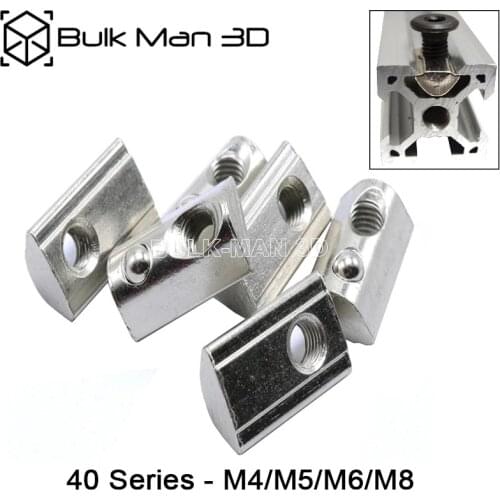 10pcs/lot 40 Series M4/M5/M6/M8 Spring Loaded Tee Nuts for 4040 V Slot Linear Extrusion 40 Aluminum Profiles Printer