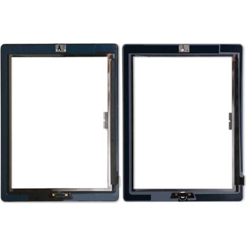 20Pcs/lot Touch Screen Glass Digitizer Assembly for iPad 3/ 4 with home button+ Adhesive Glue Sticker Replacement Repair Parts