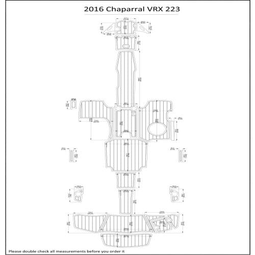 2016 Chaparral VRX 223 Swim Step & Cockpit Pad EVA Teak Decking 1/4" 6mm