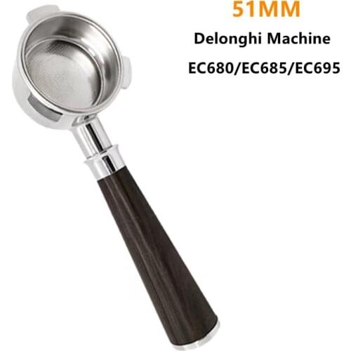 304 Stainless Steel 51mm Coffee Bottomless Portafilter For Delonghi Dedica EC680/EC685 Espresso Machine Accessory Barista Tools