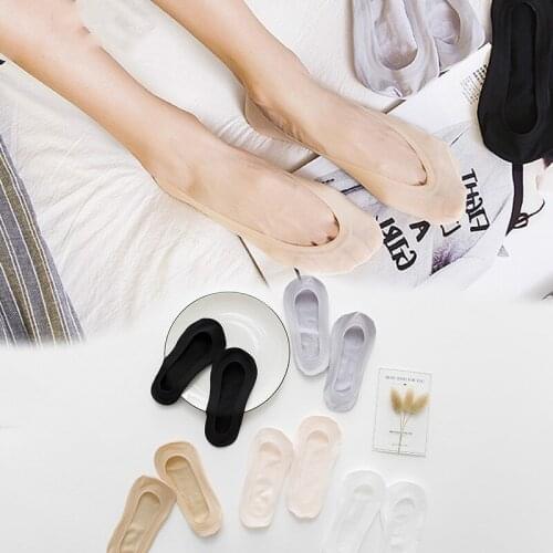 Invisible socks women socks low cut pantuflas de animales silicone socks slippers sock woman 5 Pairs
