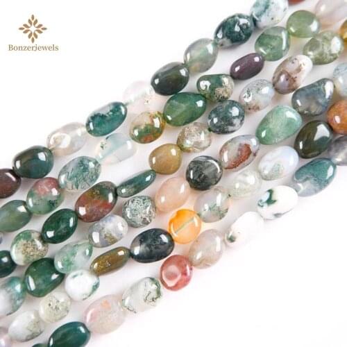Natural Stone 6-8mm India Agates Round Loose Spacer Nuggets Beads For Making DIY Necklace Bracelet Jewelry Accessories