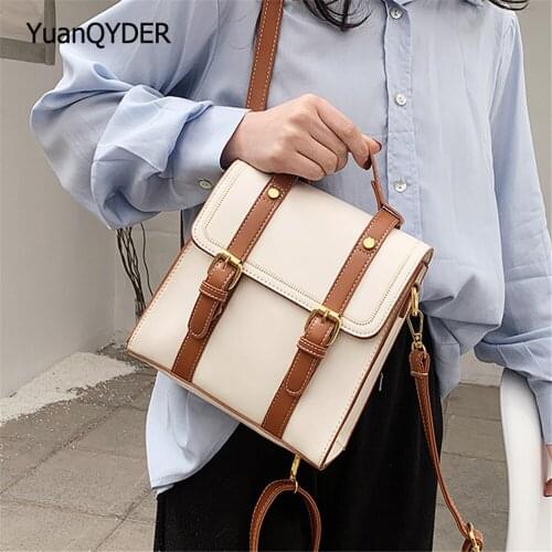 Panelled Designer Ladies Backpack High Quality PU Leather Women Shoulder Bags Fashion Design Womens Travel Backpack Sac Femme