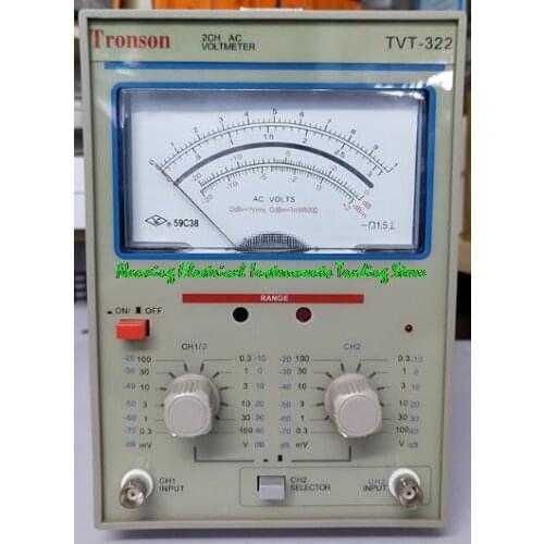 TRONSON TVT322 Dual Channel AC Millivolt Milli Volt Meter 300uV-300V,frequency range from 5Hz to 1MHz