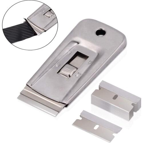 EHDIS Vinyl Squeegee With 10pcs Spare Blade Covering Car Film Carbon Foil Sticker Remover Scraper Window Tint Oven Cleaning Tool