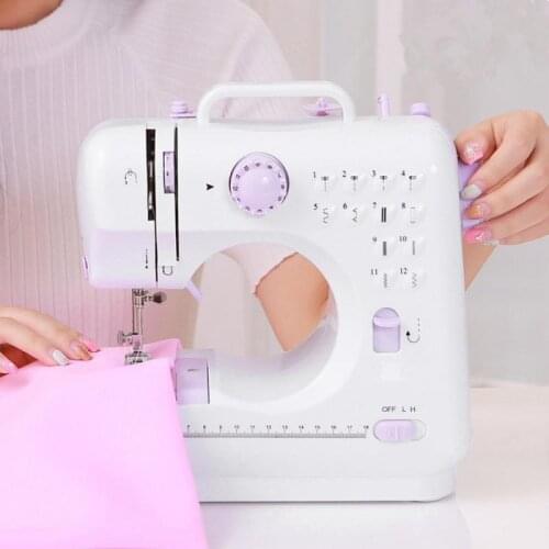 Sewing Machine Mini Electric Portable Household Foot Pedal Straight Line Hand Table 12 Stitches With Presser Foot Kit Sew Tool