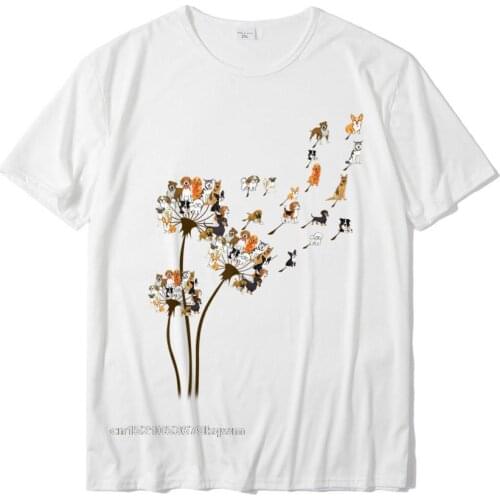 Dogs Dandelion Flower Funny Animal Lovers Tees For Men Women T-Shirt Cotton Funny T Shirt Wholesale Mens Tshirts Family